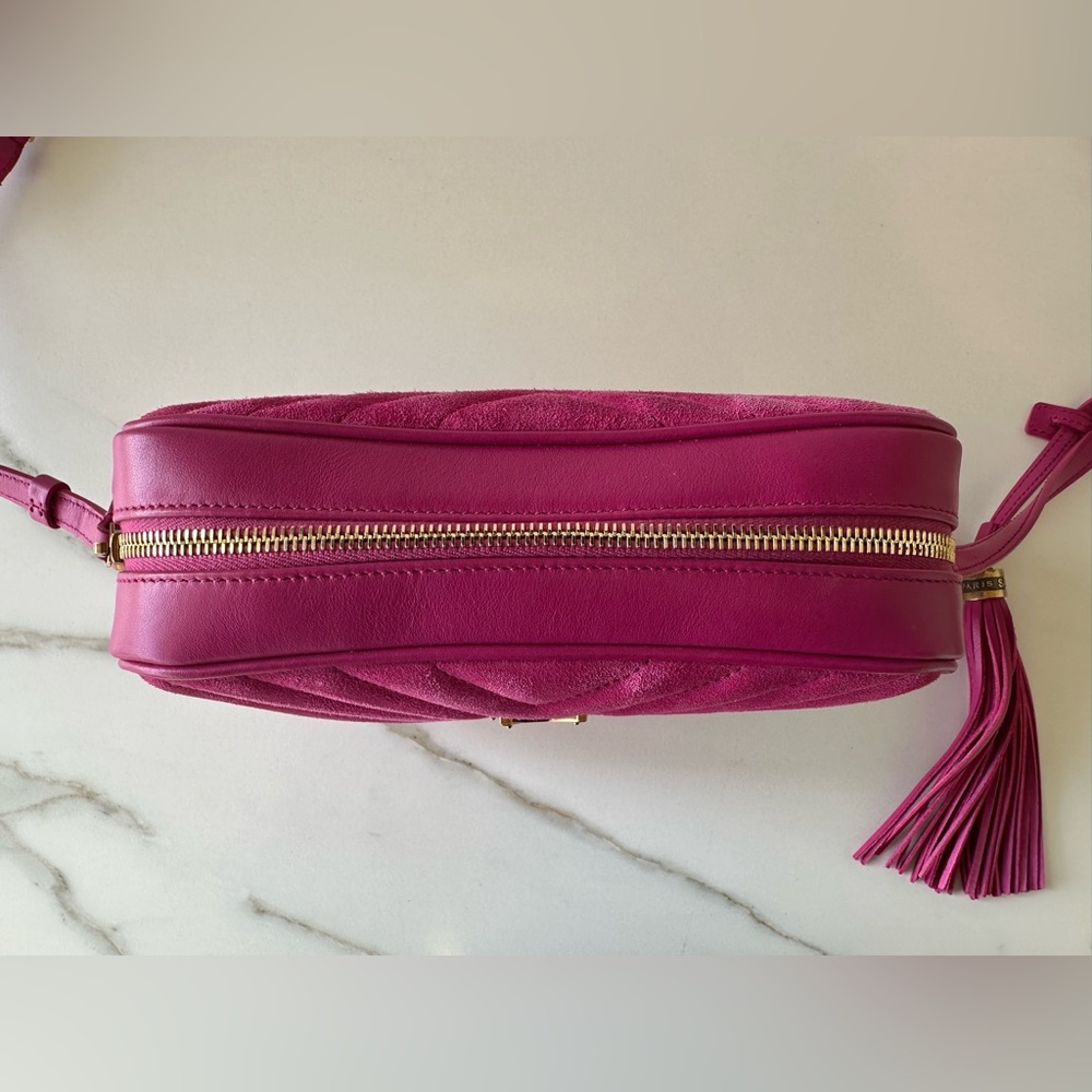Yves Saint Laurent Lou Camera Bag in Pink Suede/Leather, EUC - Picture 6 of 15